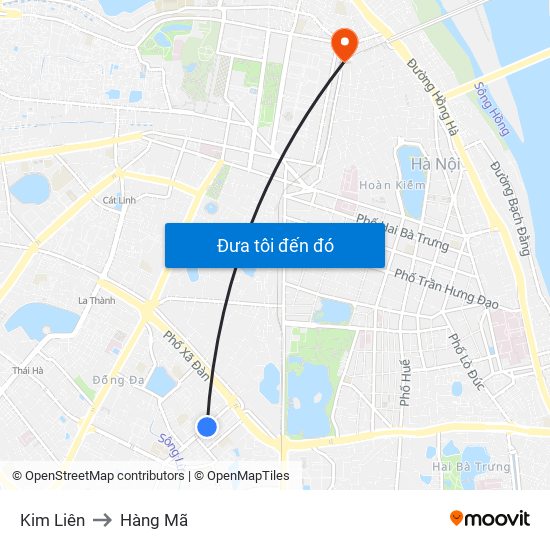 Kim Liên to Hàng Mã map