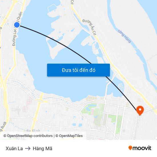 Xuân La to Hàng Mã map