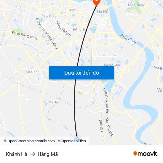 Khánh Hà to Hàng Mã map