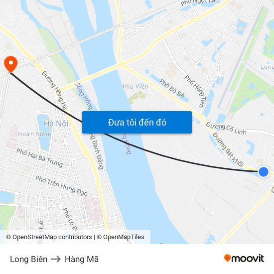 Long Biên to Hàng Mã map