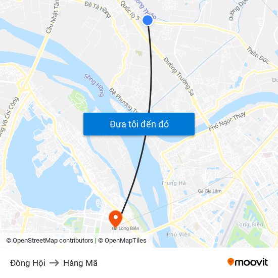 Đông Hội to Hàng Mã map