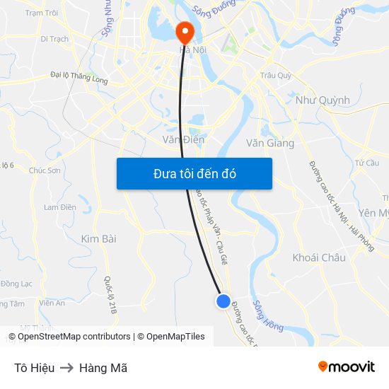 Tô Hiệu to Hàng Mã map