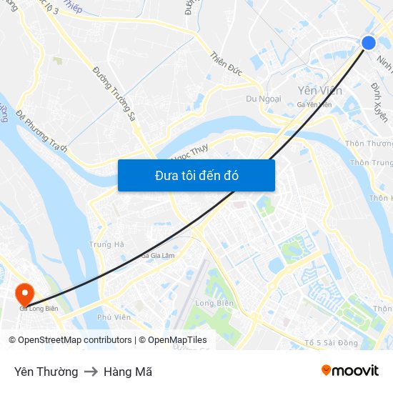 Yên Thường to Hàng Mã map