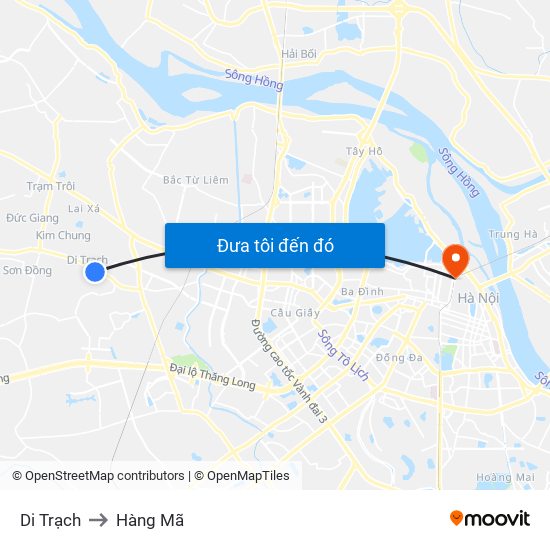 Di Trạch to Hàng Mã map