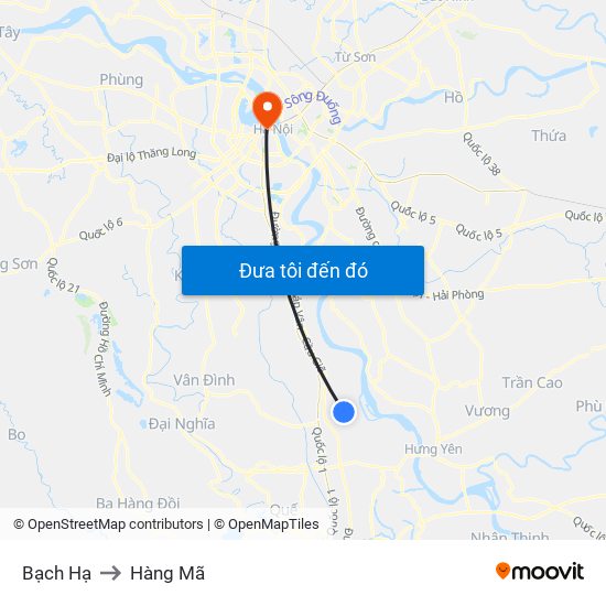 Bạch Hạ to Hàng Mã map