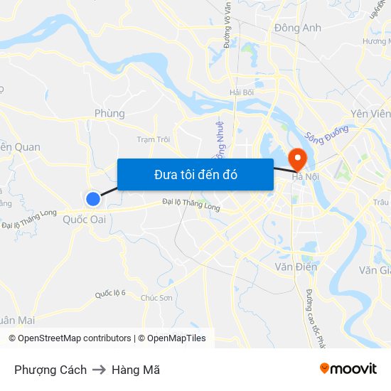 Phượng Cách to Hàng Mã map