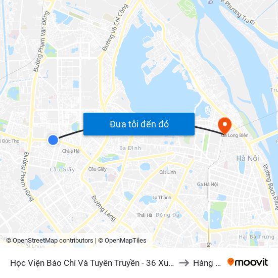 Học Viện Báo Chí Và Tuyên Truyền - 36 Xuân Thủy to Hàng Mã map