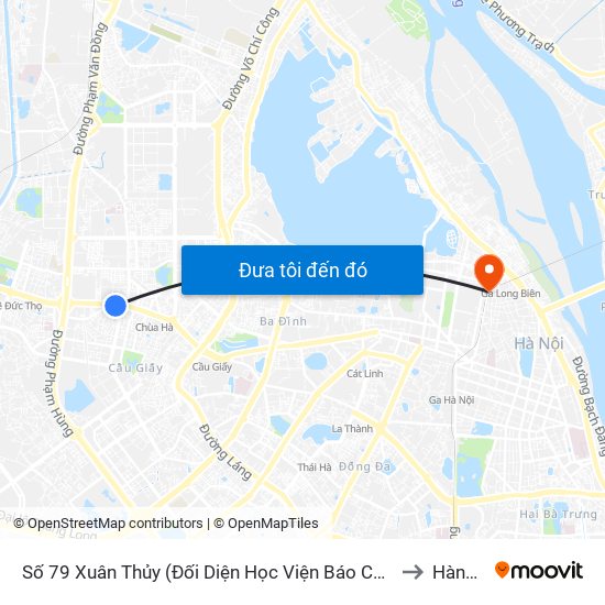 Số 79 Xuân Thủy (Đối Diện Học Viện Báo Chí Và Tuyên Truyền) to Hàng Mã map