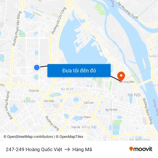 247-249 Hoàng Quốc Việt to Hàng Mã map
