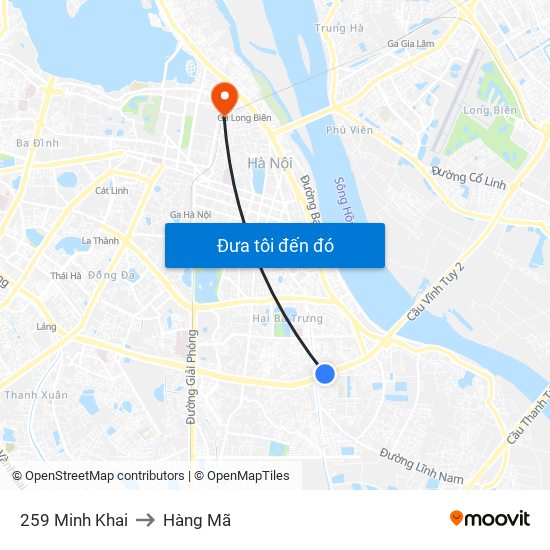 259 Minh Khai to Hàng Mã map