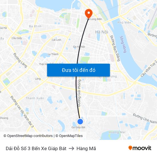 Dải Đỗ Số 3 Bến Xe Giáp Bát to Hàng Mã map