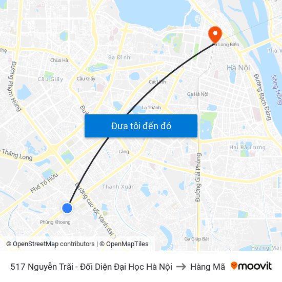 517 Nguyễn Trãi - Đối Diện Đại Học Hà Nội to Hàng Mã map