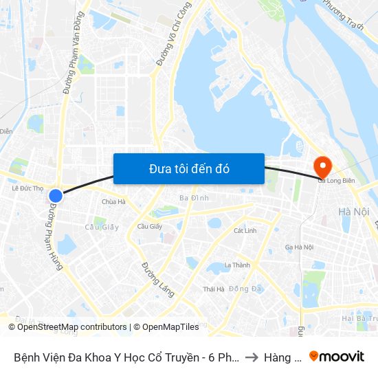 Bệnh Viện Đa Khoa Y Học Cổ Truyền - 6 Phạm Hùng to Hàng Mã map