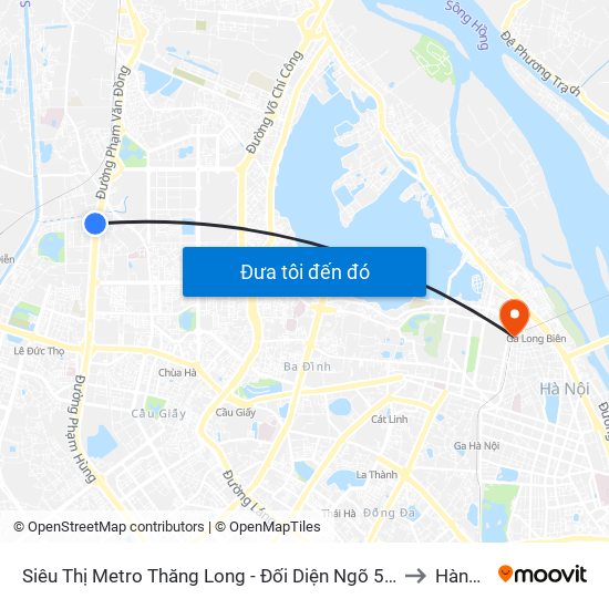 Siêu Thị Metro Thăng Long - Đối Diện Ngõ 599 Phạm Văn Đồng to Hàng Mã map