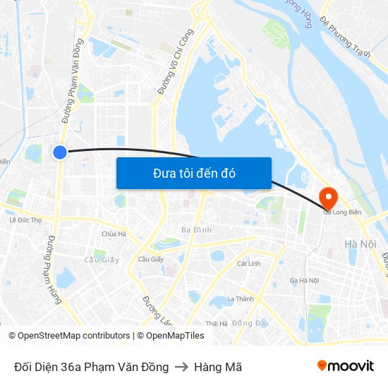 Đối Diện 36a Phạm Văn Đồng to Hàng Mã map