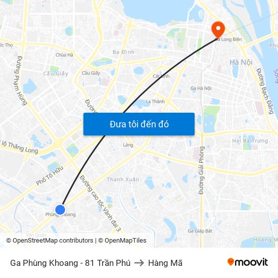 Ga Phùng Khoang - 81 Trần Phú to Hàng Mã map