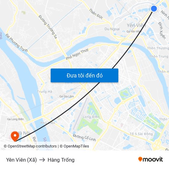 Yên Viên (Xã) to Hàng Trống map