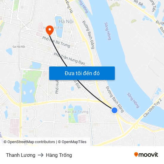 Thanh Lương to Hàng Trống map