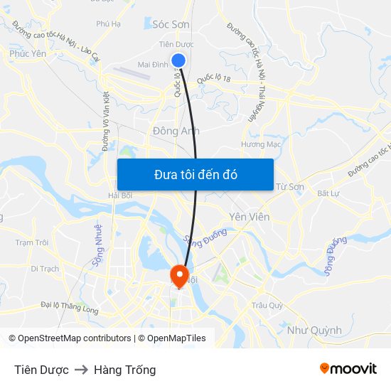 Tiên Dược to Hàng Trống map