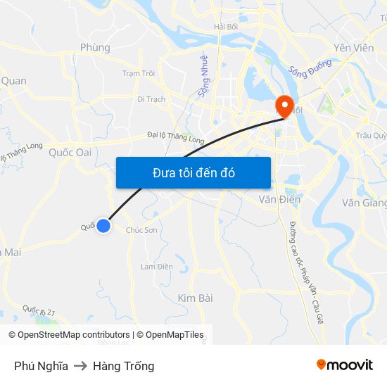 Phú Nghĩa to Hàng Trống map