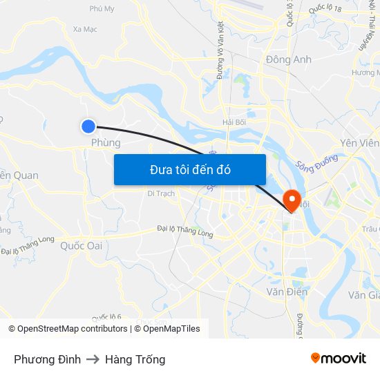 Phương Đình to Hàng Trống map