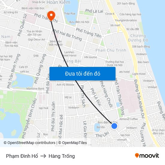 Phạm Đình Hổ to Hàng Trống map