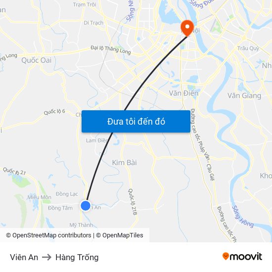 Viên An to Hàng Trống map