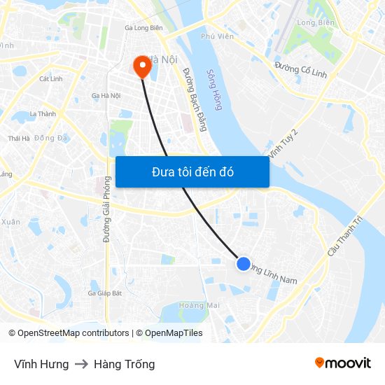 Vĩnh Hưng to Hàng Trống map