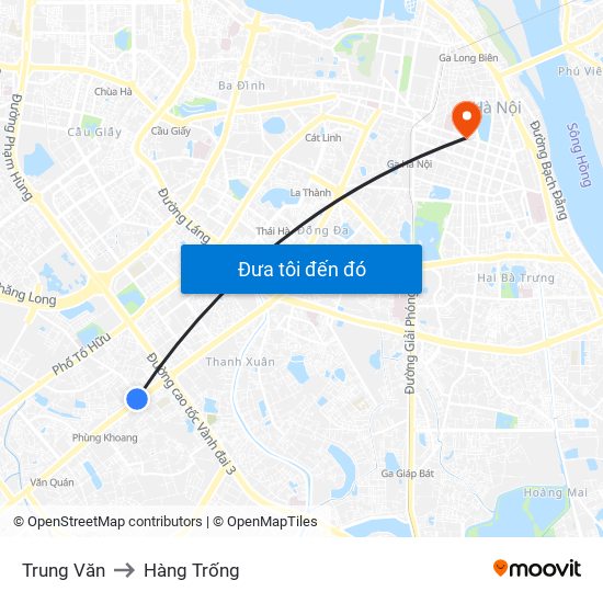 Trung Văn to Hàng Trống map