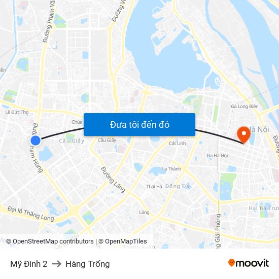 Mỹ Đình 2 to Hàng Trống map