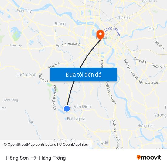 Hồng Sơn to Hàng Trống map