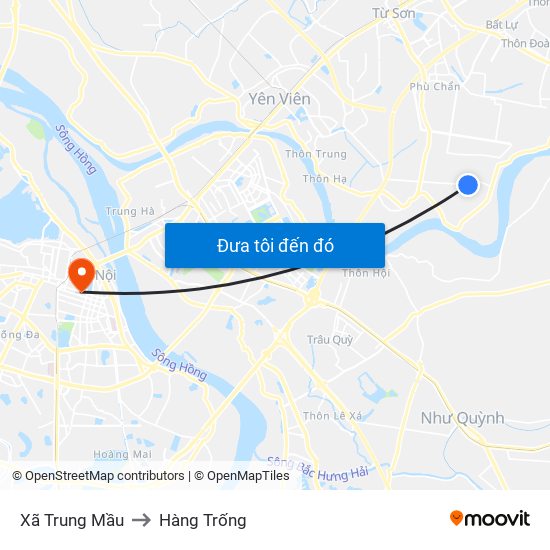 Xã Trung Mầu to Hàng Trống map
