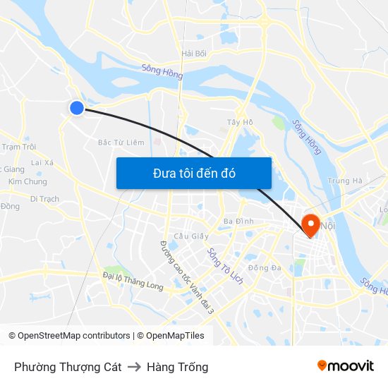 Phường Thượng Cát to Hàng Trống map