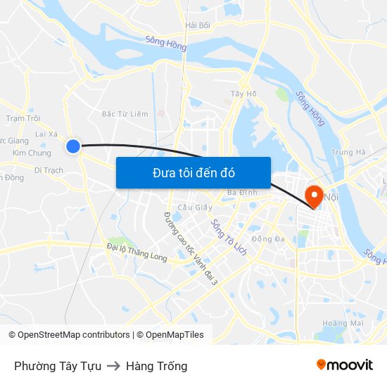 Phường Tây Tựu to Hàng Trống map