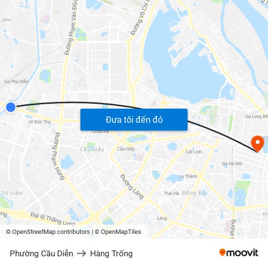 Phường Cầu Diễn to Hàng Trống map