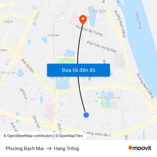 Phường Bạch Mai to Hàng Trống map