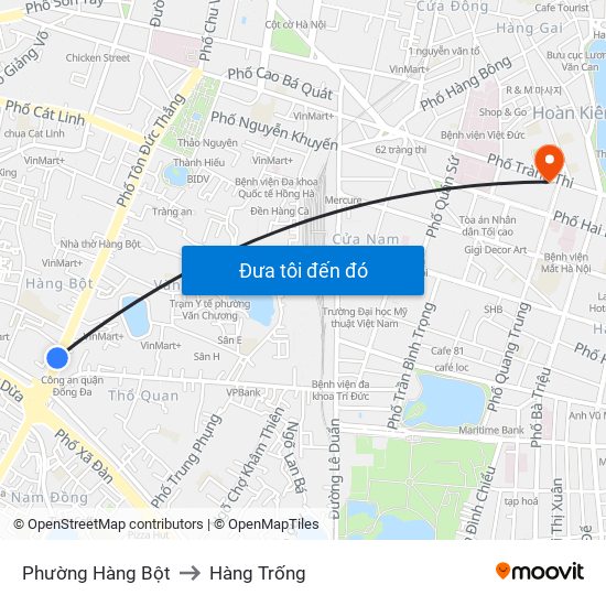 Phường Hàng Bột to Hàng Trống map