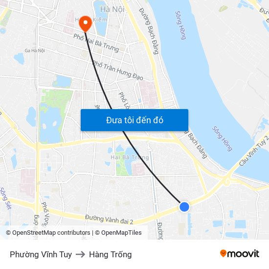 Phường Vĩnh Tuy to Hàng Trống map
