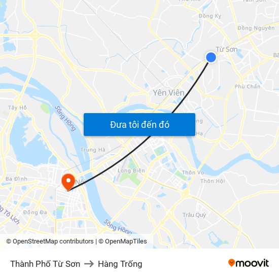 Thành Phố Từ Sơn to Hàng Trống map