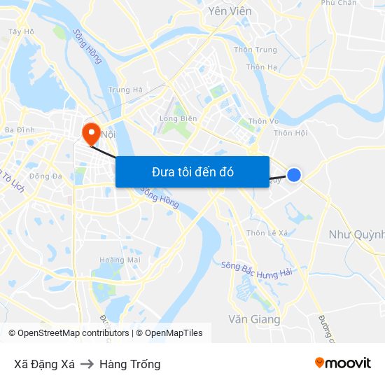 Xã Đặng Xá to Hàng Trống map