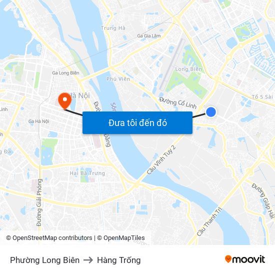 Phường Long Biên to Hàng Trống map