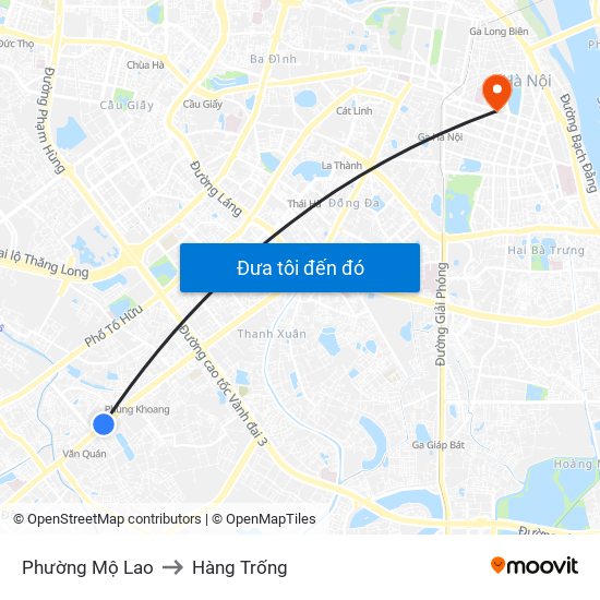 Phường Mộ Lao to Hàng Trống map