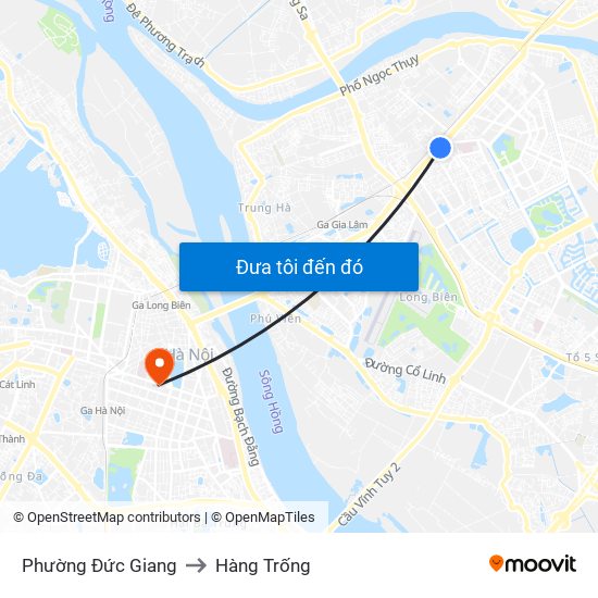 Phường Đức Giang to Hàng Trống map