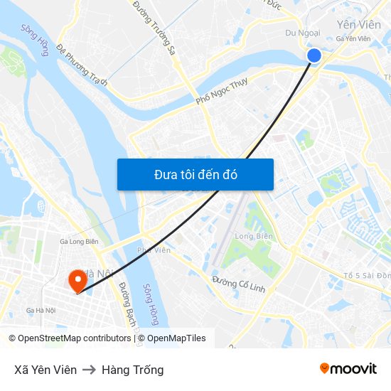 Xã Yên Viên to Hàng Trống map