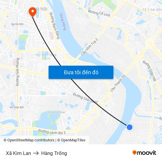 Xã Kim Lan to Hàng Trống map