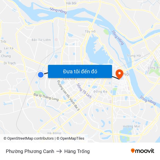 Phường Phương Canh to Hàng Trống map