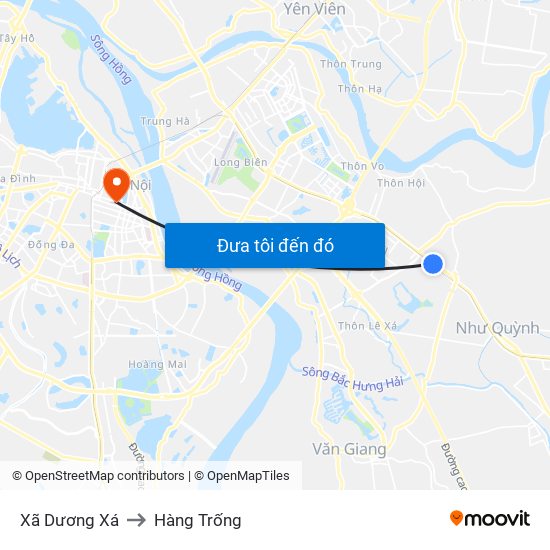 Xã Dương Xá to Hàng Trống map