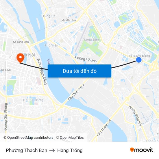 Phường Thạch Bàn to Hàng Trống map