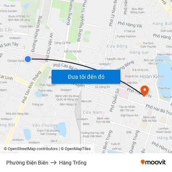 Phường Điện Biên to Hàng Trống map