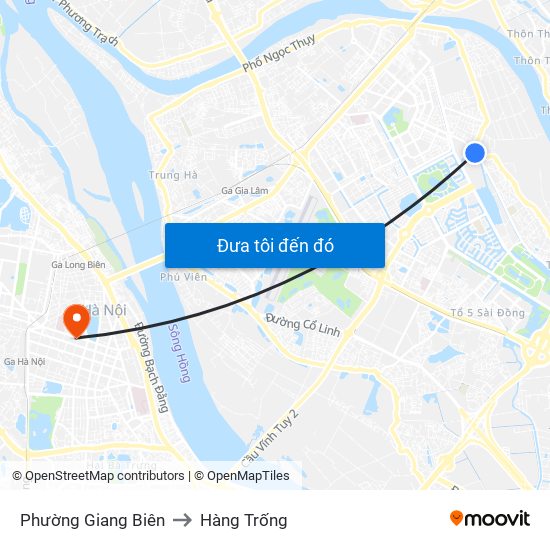 Phường Giang Biên to Hàng Trống map